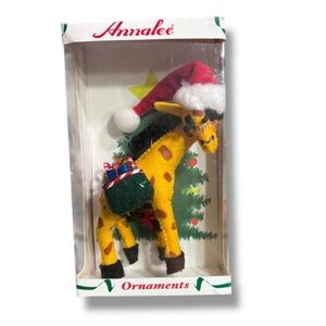 ANNALEE 5” Santa Giraffe Christmas Hat & Bag with Presents VINTAGE COLLECTIBLE